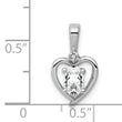 Sterling Silver Rhodium-Plated White Topaz & Diamond Pendant Elegant Birthstone Design