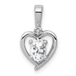 Sterling Silver Rhodium-Plated White Topaz & Diamond Pendant Elegant Birthstone Design