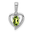 925 Sterling Silver Peridot & Diamond Pendant with Rhodium Finish August Birthstone Elegance