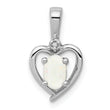 Sterling Silver Rhodium-Plated Opal & Diamond Pendant Elegant October Birthstone