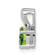 Sterling Silver Rhodium-Plated Peridot Birthstone Pendant, Polished Oval Cut