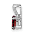 Sterling Silver Rhodium-Plated Garnet Pendant, Oval Prong Set, January Birthstone