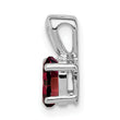 Sterling Silver Rhodium-Plated Garnet Pendant, Oval Prong Set, January Birthstone - Birthstone Company