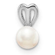 Sterling Silver Rhodium-Plated Freshwater Pearl Pendant Elegant Polished Finish