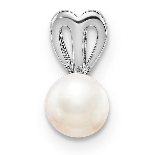 Sterling Silver Rhodium-Plated Freshwater Pearl Pendant Elegant Polished Finish