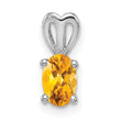 Sterling Silver Rhodium-Plated Citrine Pendant with Polished Finish