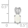 Sterling Silver Rhodium-Plated Opal Pendant with Polished Finish Elegant Design
