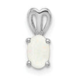 Sterling Silver Rhodium-Plated Opal Pendant with Polished Finish Elegant Design