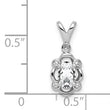 Sterling Silver Rhodium-Plated White Topaz & Diamond Pendant Elegant April Birthstone Design