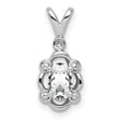 Sterling Silver Rhodium-Plated White Topaz & Diamond Pendant Elegant April Birthstone Design