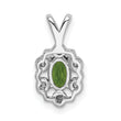 Sterling Silver Peridot & Diamond Pendant with Rhodium Polish August Birthstone Elegant Design