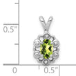 Sterling Silver Peridot & Diamond Pendant with Rhodium Polish August Birthstone Elegant Design