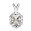 Sterling Silver Rhodium-Plated Pearl and Diamond Pendant Elegant June Birthstone Necklace