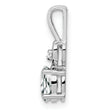 Sterling Silver 925 Rhodium-Plated White Topaz & Diamond Pendant, Polished Finish.