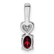 Sterling Silver Rhodium-Plated Ruby and Diamond Pendant Elegant July Birthstone Design
