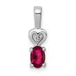 Sterling Silver Rhodium-Plated Ruby and Diamond Pendant Elegant July Birthstone Design