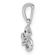 Sterling Silver 925 Rhodium-Plated Floral Diamond Pendant with Polished Finish