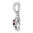 Sterling Silver 925 Rhodium-Plated Garnet Floral Pendant Polished, Elegant, Birthstone Jewelry - Birthstone Company