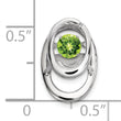 Sterling Silver Rhodium Peridot Birthstone Pendant with Polished Finish