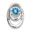 Sterling Silver Swiss Blue Topaz December Birthstone Pendant, Polished Finish