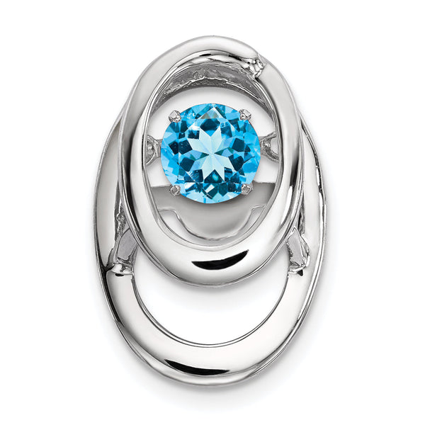 Sterling Silver Swiss Blue Topaz December Birthstone Pendant, Polished Finish