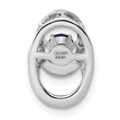 Sterling Silver 925 Amethyst Birthstone Pendant with Polished Rhodium Finish