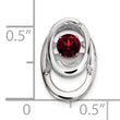 925 Sterling Silver Rhodium Garnet Birthstone Pendant with Polished Finish - Birthstone Company