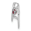 Sterling Silver Rhodium-Plated Ruby Birthstone Pendant Elegant July Charm