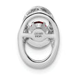 Sterling Silver Rhodium-Plated Ruby Birthstone Pendant Elegant July Charm