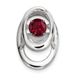 Sterling Silver Rhodium-Plated Ruby Birthstone Pendant Elegant July Charm