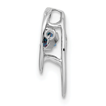 Sterling Silver Alexandrite Birthstone Pendant with Rhodium Finish Elegant and Vibrant Design