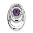 Sterling Silver Alexandrite Birthstone Pendant with Rhodium Finish Elegant and Vibrant Design