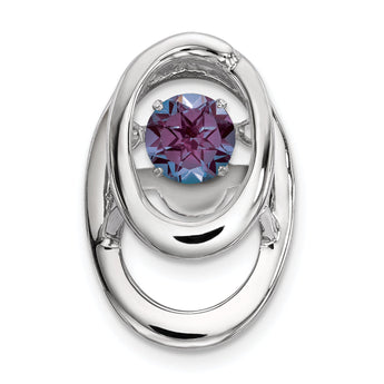 Sterling Silver Alexandrite Birthstone Pendant with Rhodium Finish Elegant and Vibrant Design