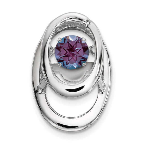 Sterling Silver Alexandrite Birthstone Pendant with Rhodium Finish Elegant and Vibrant Design