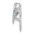 925 Sterling Silver Aquamarine Birthstone Pendant with Rhodium Finish
