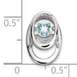 925 Sterling Silver Aquamarine Birthstone Pendant with Rhodium Finish