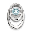925 Sterling Silver Aquamarine Birthstone Pendant with Rhodium Finish