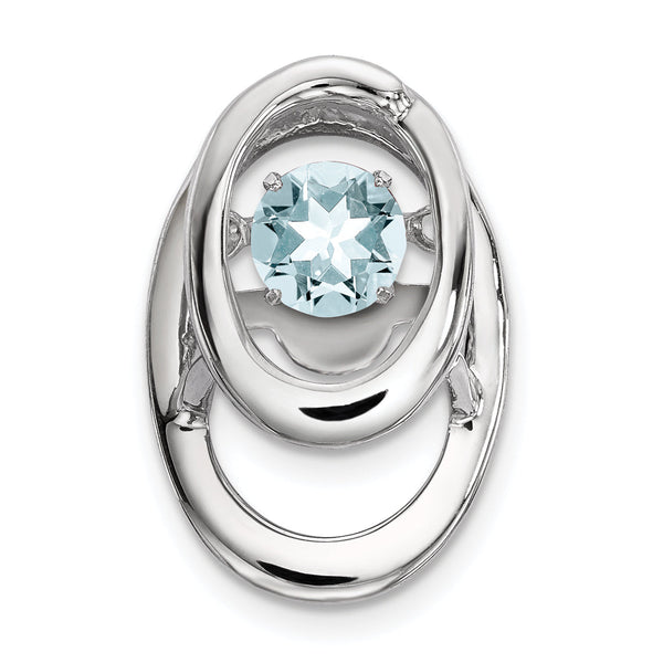 925 Sterling Silver Aquamarine Birthstone Pendant with Rhodium Finish