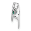 Sterling Silver Rhodium 925 Emerald Birthstone Pendant with Polished Finish