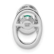 Sterling Silver Rhodium 925 Emerald Birthstone Pendant with Polished Finish