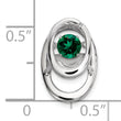 Sterling Silver Rhodium 925 Emerald Birthstone Pendant with Polished Finish