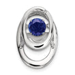 Sterling Silver Rhodium-Plated Blue Sapphire Birthstone Pendant September Elegance