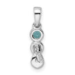Sterling Silver Rhodium-plated Swiss Blue Topaz Infinity Birthstone Pendant