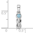 Sterling Silver Rhodium-plated Swiss Blue Topaz Infinity Birthstone Pendant