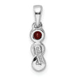 Sterling Silver Rhodium-plated Polished Garnet Infinity Birthstone Pendant