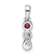 Sterling Silver Rhodium-plated Rhodolite Garnet Infinity Birthstone Pendant