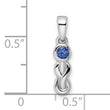Sterling Silver Rhodium-plated CR Sapphire Infinity Birthstone Pendant