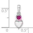 Sterling Silver Rhodium-plated Polished Rhodolite Garnet Heart Pendant