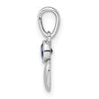 Sterling Silver Rhodium-plated Lab Created Sapphire Heart Pendant