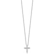 SS RH-plated CZ April Birthstone Cross 16in w/2in ext Necklace